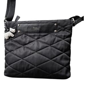 Radley London Charleston Black Quilted Crossbody Vegan Indie Sleeze Fabric